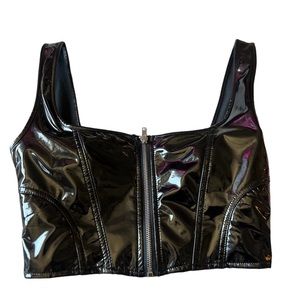 Forever 21 Leather Crop Top Size Small